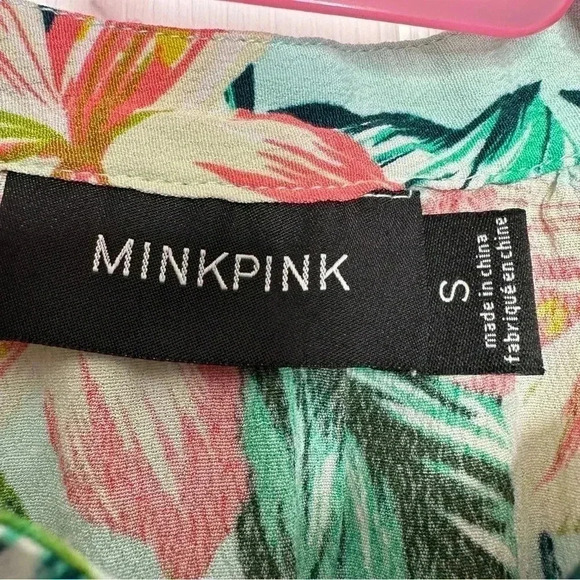 Minkpink Sunshine Coast Floral Print Tie Neck Halter Swing Top Size Small - Picture 5 of 16